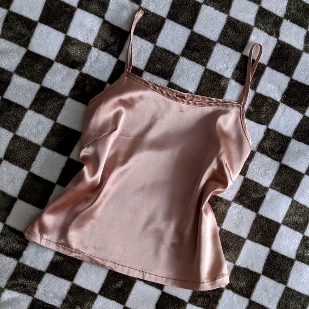 Blush Pink Satin Tank Top